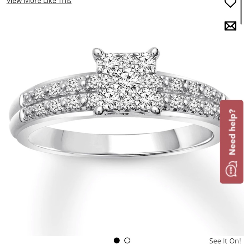1/4 ct tw round cut 10k white gold Engagement ring 💍❤️
